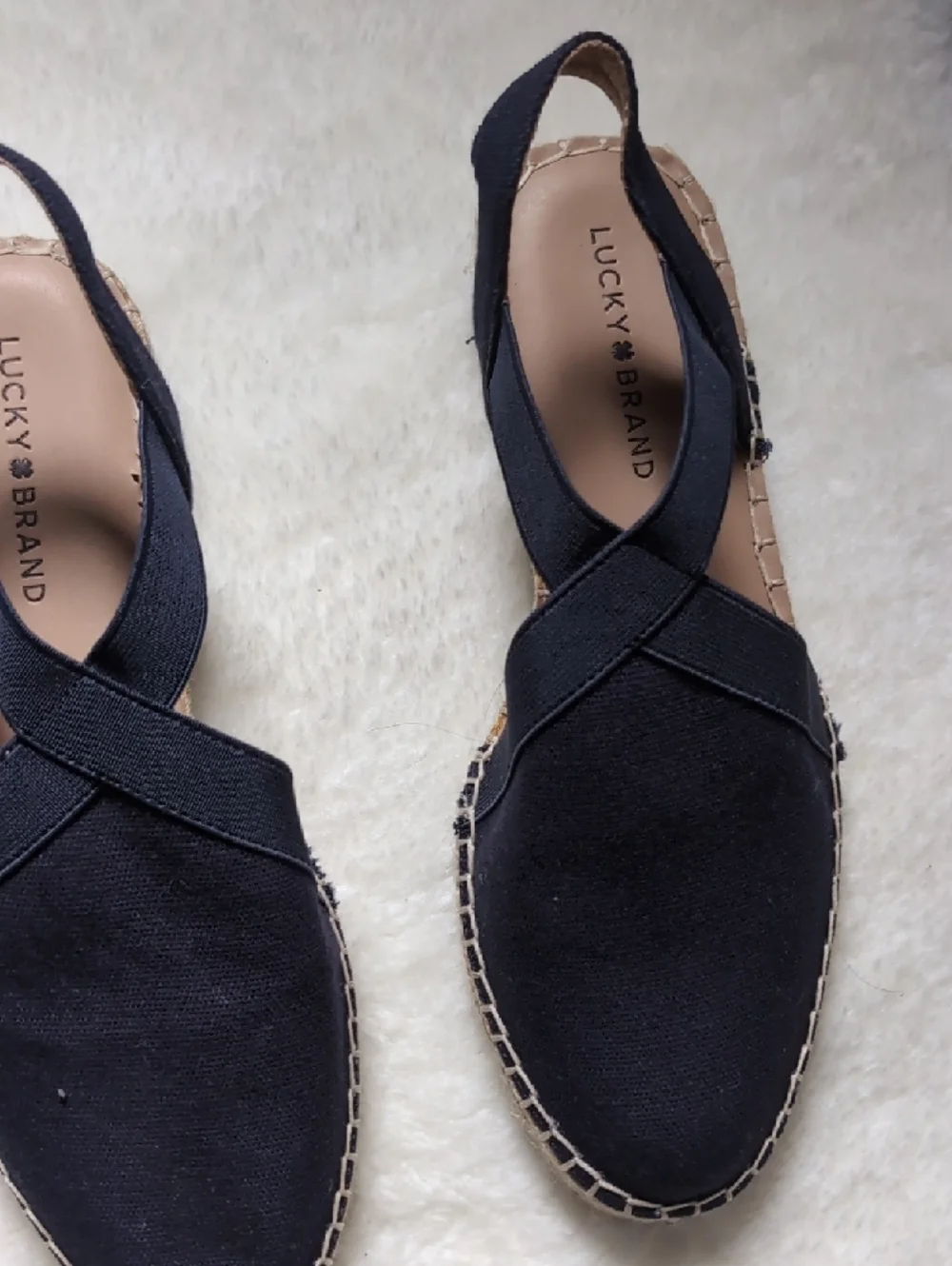 Lucky Brand Navy Crisscross Slingback Espadrilles Size 9 New